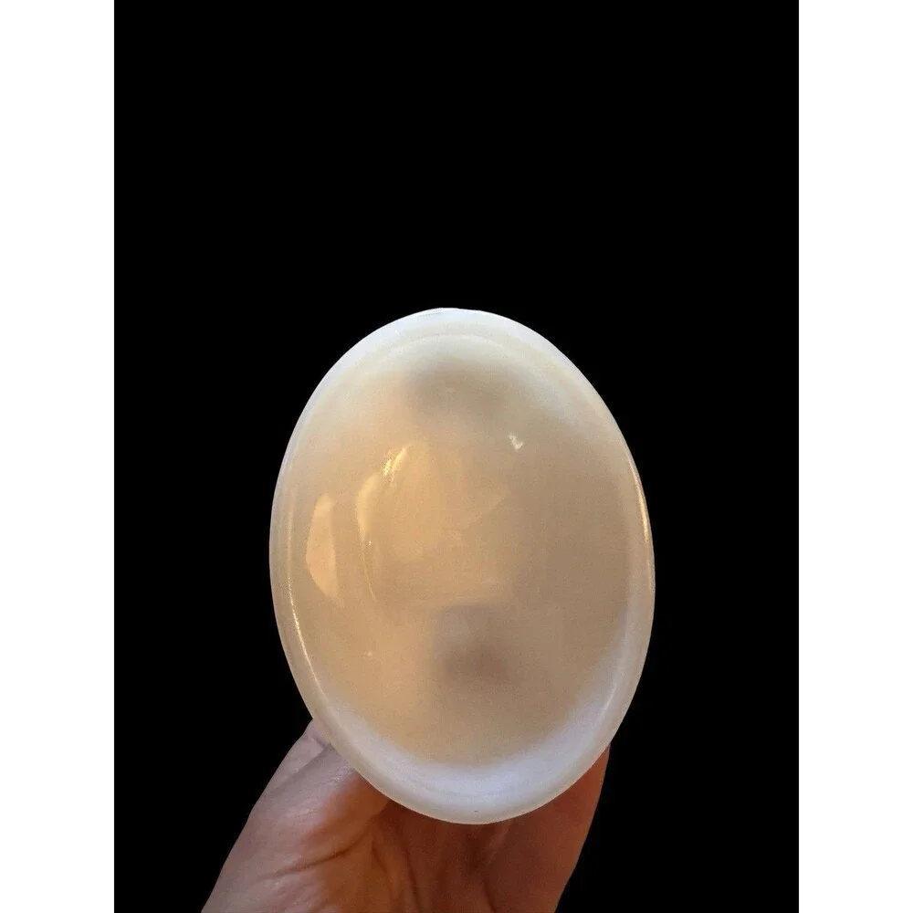 Vintage White Milk Glass Hen On Nest Medium Basket Candy Dish 4